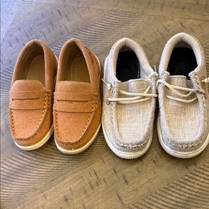 Kids Casual Slip-On Loafers in Tan and Cream